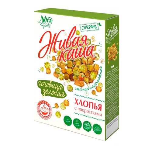 Чечевица Vita зеленая хлопья с проростками 300 г в Светофор
