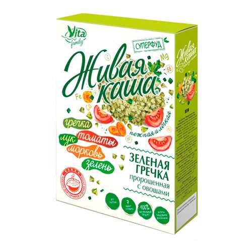 Гречка Vita зеленая пророщенная с овощами 300 г в Светофор