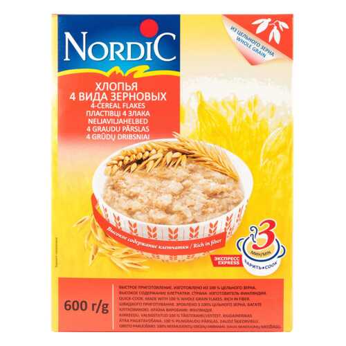 Хлопья 4 злака Nordic 600 г в Светофор