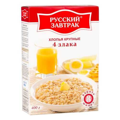 Хлопья 4 злака Русский завтрак крупные 400 г в Светофор