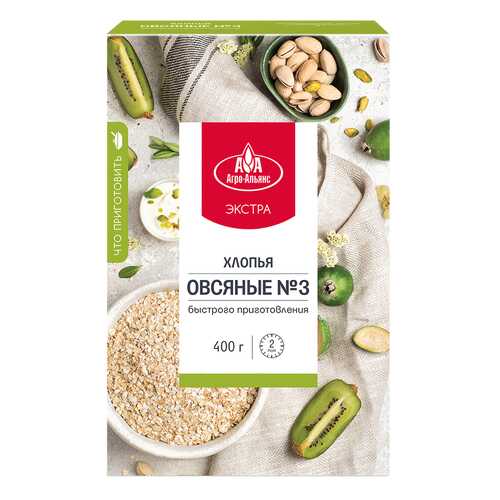 Хлопья Агро-Альянс Экстра Овсяные №3, 400 гр в Светофор