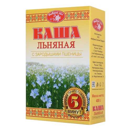 Каша Добрый Лен льняная с зародышами пшеницы 400 г в Светофор