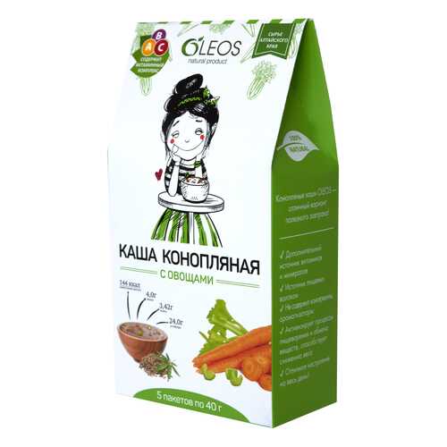 Каша конопляная Oleos с овощами 200 г в Светофор