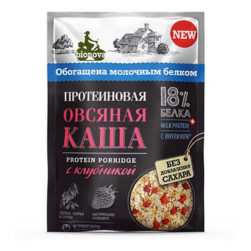 Каша овсяная Bionova Протеиновая с клубникой 40 г в Светофор