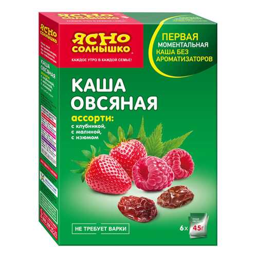 Каша Ясно Солнышко овсяная 6 штук 45 г в Светофор