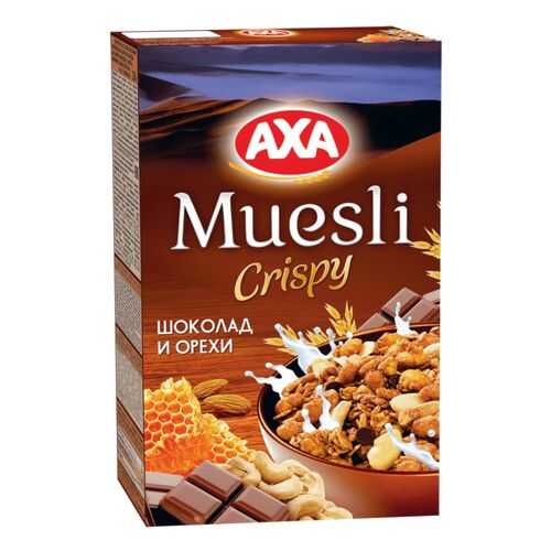 Мюсли сrispy AXA шоколад и орехи 250 г в Светофор