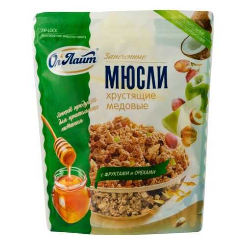 Мюсли запеченные Ол'Лайт хрустящие медовые с фруктами и орехами 280 г в Светофор