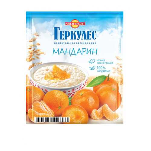 Овсяная каша Русский продукт моментальная геркулес с мандаринами 35 г в Светофор