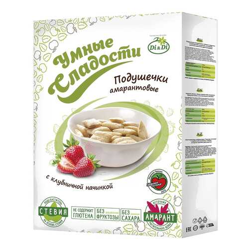 Подушечки амарантовые Умные сладости c клубничной начинкой 220 г в Светофор