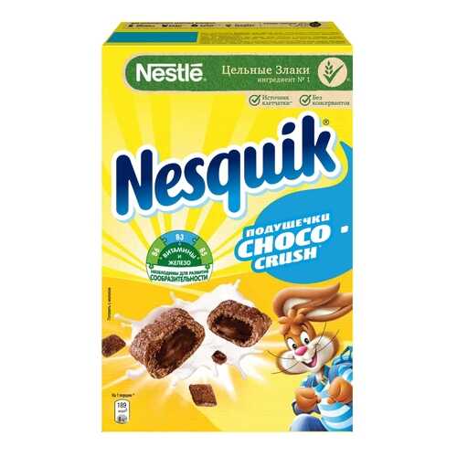 Подушечки Nestle nesquik choco crush с шоколадной начинкой 220 г в Светофор