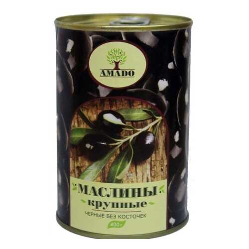Черные маслины Amado без косточек крупные 400 г в Светофор
