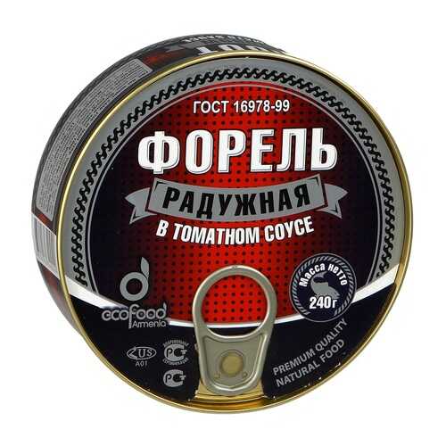 Форель радужная в томатном соусе, «Эко Фуд», 240 г, Армения в Светофор