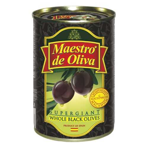 Маслины супергигант Maestro de Oliva с косточкой 425 г в Светофор