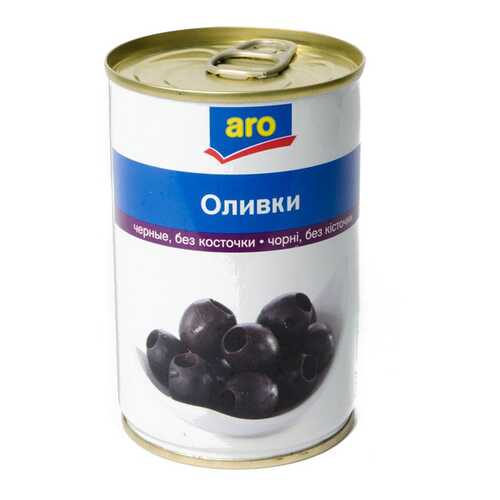 Оливки Aro черные без косточки 300 г в Светофор