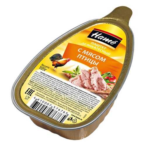 Паштет Hame Деликатесный из мяса птицы 105г в Светофор