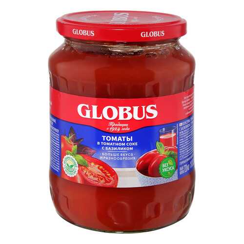 Томаты Globus в томатном соке с базиликом 680г в Светофор