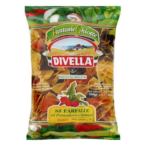 Паста Divella фарфалле с помидорами и шпинатом 500 г в Светофор