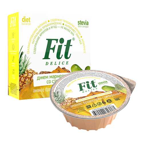 Джем Fit Parad мармелад со стевией ананас бромелайн гриффония в Светофор