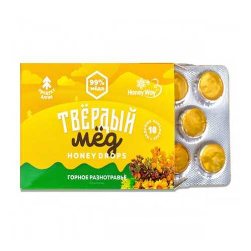 Карамель медовая Honey Way Твердый мед Горное разнотравье 30г в Светофор