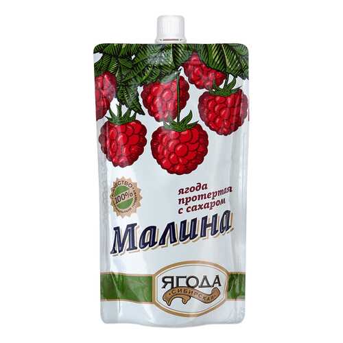 Малина протертая Ягода сибирская с сахаром 280 г в Светофор