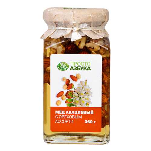 Мед акациевый Просто Азбука ассорти из орехов в Светофор