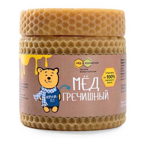 Мёд гречишный в банке из воска от Кристины Монастырской, «Пасеки Монастырской», 320 г в Светофор