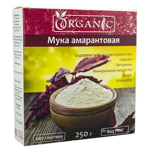 Мука амарантовая пищевая, марка ORGANIC, 250 г, в Светофор