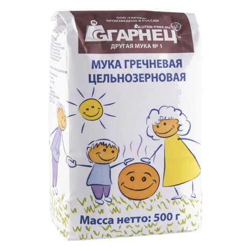 Мука гречневая цельнозерновая Гарнец без глютена 500 г в Светофор