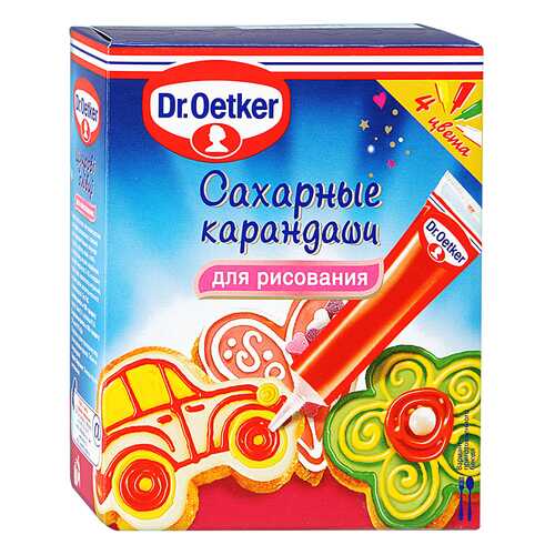 Сахарные карандаши Dr.Oetker для рисования украшения десертов 76 г в Светофор