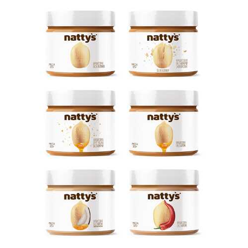 Набор арахисовых паст Nattys Peanut butter mix natbox 6 штук 325 г в Светофор