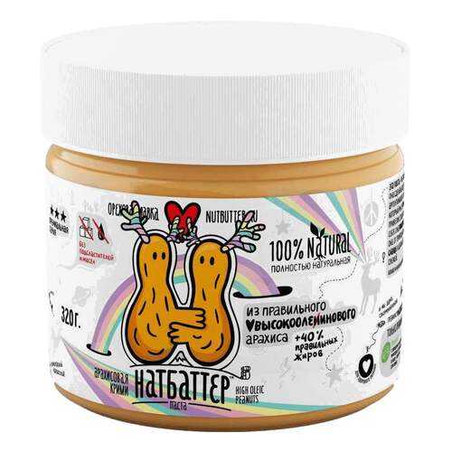 Паста ореховая Nutbutter из жареного арахиса высокоолеиновая 320г в Светофор