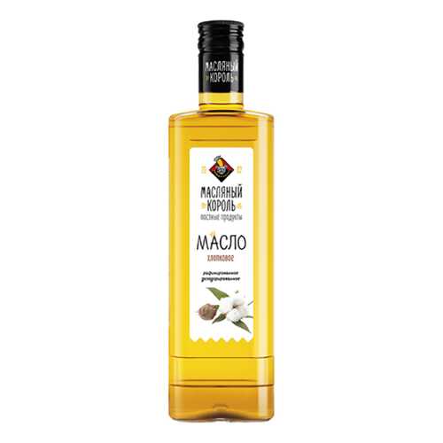 Масло хлопковое Масляный король 100% рафинированное дезодорированное 350 мл в Светофор