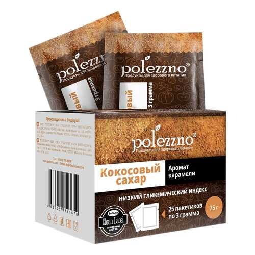Кокосовый сахар Polezzno в саше 75 г в Светофор