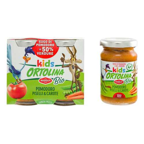 Соус Rodolfi Ortolina Kids Bio томатный с зеленым горошком и морковью 2 шт 100г в Светофор