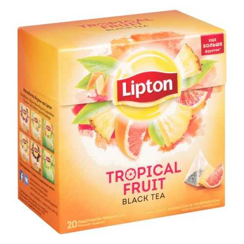 Чай черный Lipton tropical fruit 20 пакетиков в Светофор
