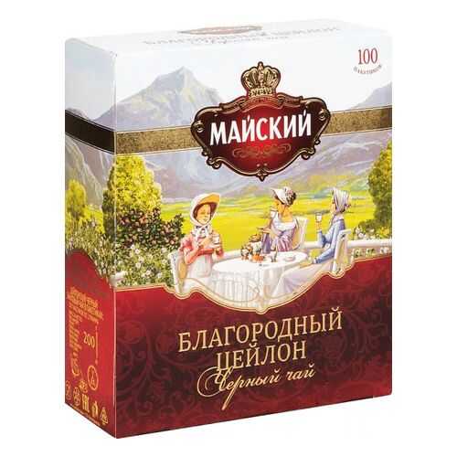 Чай черный Майский благородный цейлон 100 пакетиков в Светофор