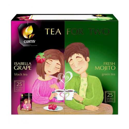 Чай Curtis Tea for two ассорти 50 пакетиков в Светофор