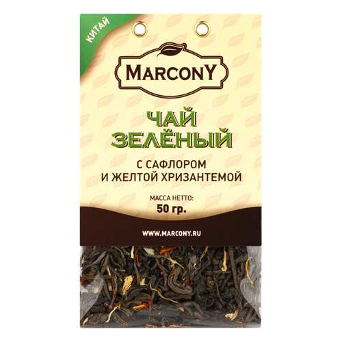 Чай Marcony зеленый с сафлором и желтой хризантемой 50 г в Светофор