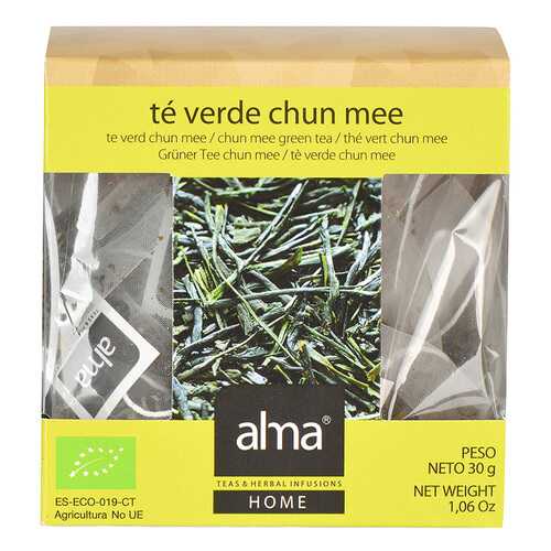 Чай зеленый Alma Home Organic Чунь Ми COFFEE-CENTER S.L. 15*2 г в Светофор
