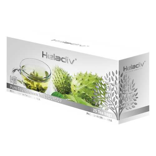 Чай зеленый пакетированный Heladiv GT soursop green tea 25 пакетиков в Светофор
