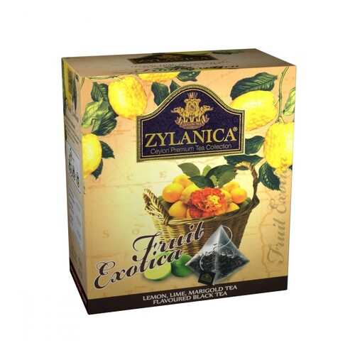 Чай Zylanica Fruit Exotica черный с лимоном лаймом лепестками календулы 20 пирамидок в Светофор