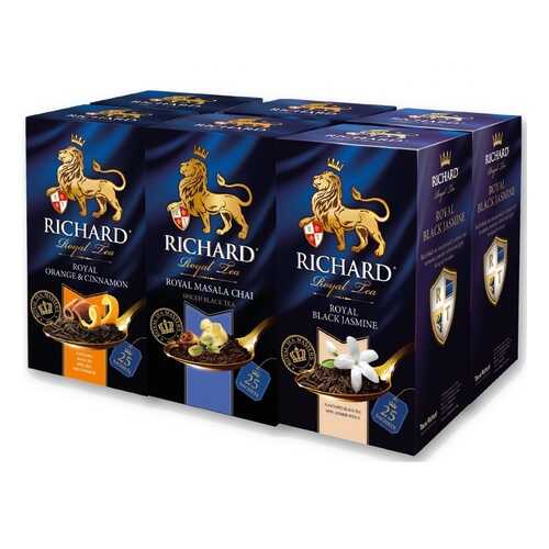 Набор чая Richard Orange & Cinnamon, Masala Chai, Black Jasmine 26*5 пакетиков в Светофор