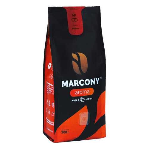 Кофе Marcony AROMA со вкусом вишни в зёрнах 200 г в Светофор
