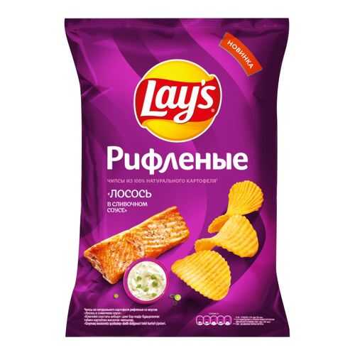 Чипсы Lay's рифленые из натурального картофеля лосось в сливочном соусе 150 г в Светофор