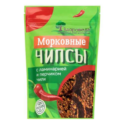 Чипсы морковные Здороведа с ламинарией и перчиком чили 100 г в Светофор