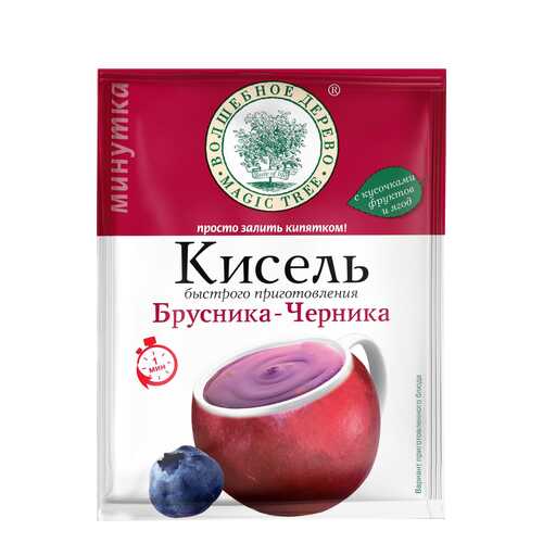 Кисель быстр приготовления Волшебное дерево брусника-черника минутка 30 г в Светофор