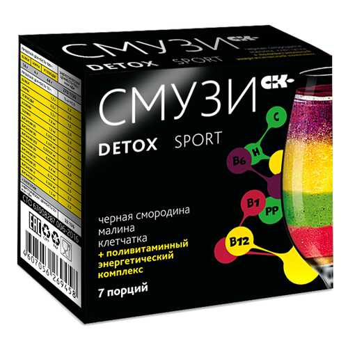 Смузи Сибирская клетчатка sport detox малина черная смородина 84 г в Светофор