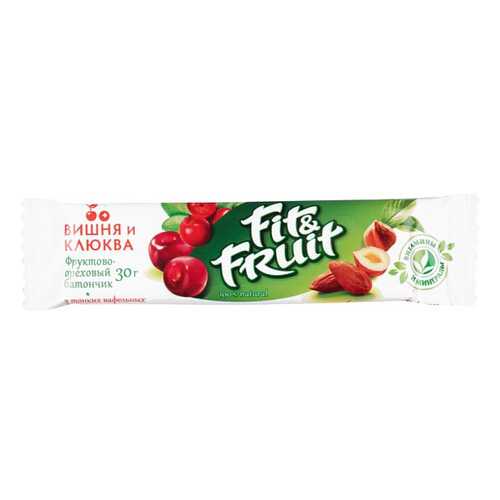 Батончик фруктово-ореховый Fit&Fruit вишня и клюква 30 г в Светофор