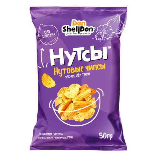 Чипсы Don Shelldon Нутсы нутовые со вкусом чеснока, льна и тмина 50 г в Светофор