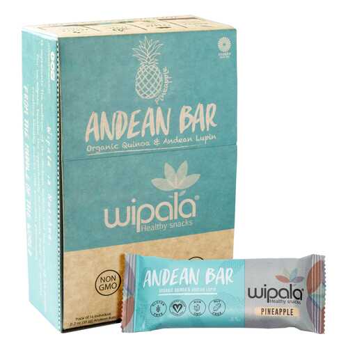 Злаково-фруктовые батончики Wipala Snacks ананас-киноа 16 шт по 35 г в Светофор